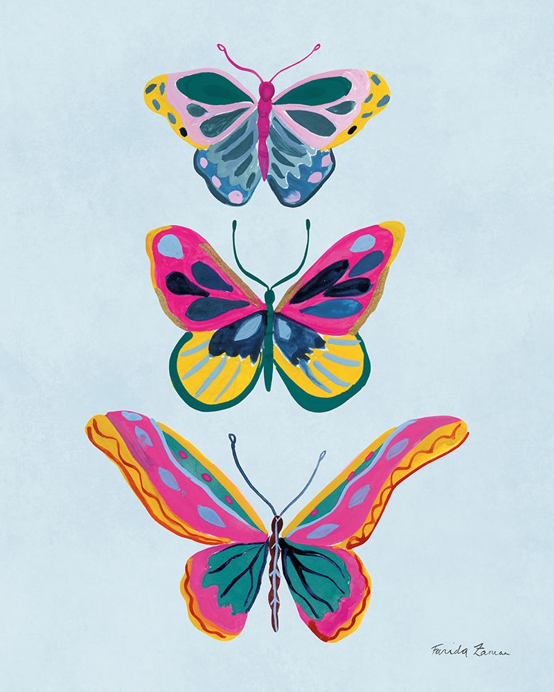 Fluttering I Blue art print by Farida Zaman for $57.95 CAD