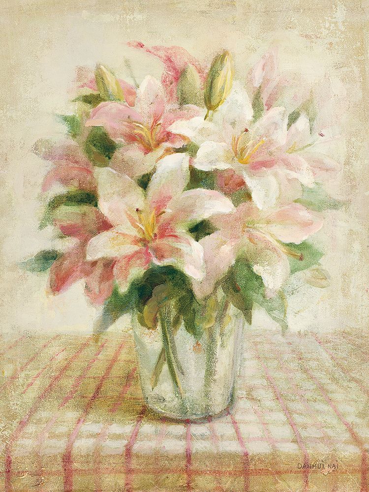 Cottage Lilies in Pink art print by Danhui Nai for $57.95 CAD