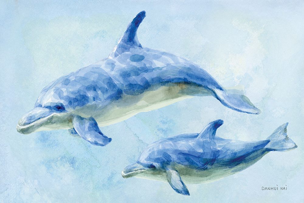 Graceful Dolphins II art print by Danhui Nai for $57.95 CAD