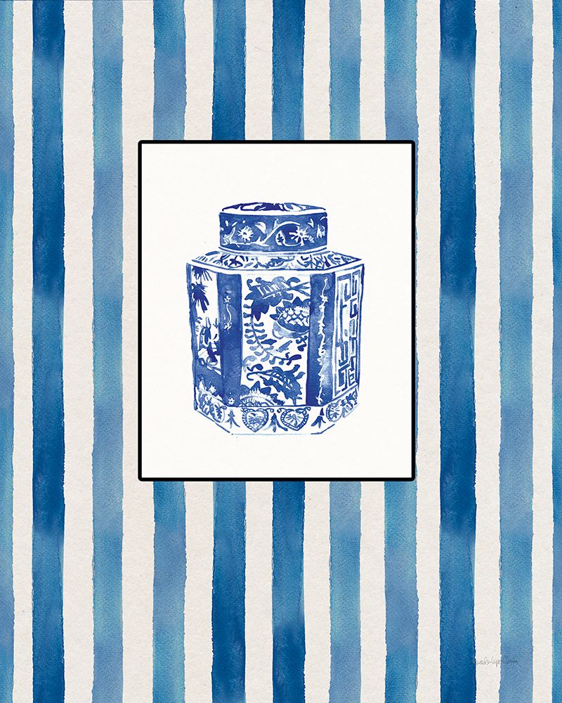 Chinoiserie Vase I Stripes art print by Mercedes Lopez Charro for $57.95 CAD
