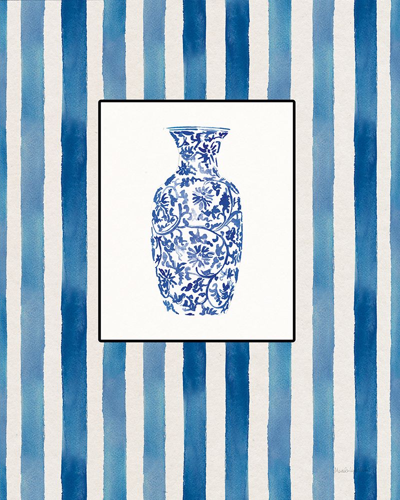 Chinoiserie Vase II Stripes art print by Mercedes Lopez Charro for $57.95 CAD