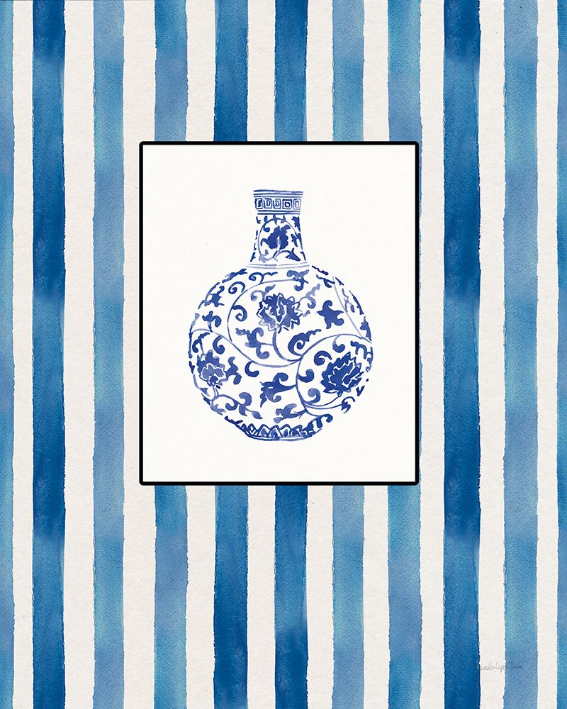 Chinoiserie Vase III Stripes art print by Mercedes Lopez Charro for $57.95 CAD