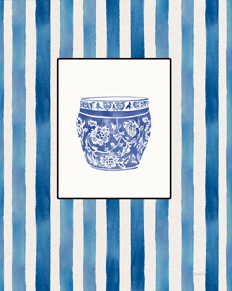 Chinoiserie Vase IV Stripes art print by Mercedes Lopez Charro for $57.95 CAD