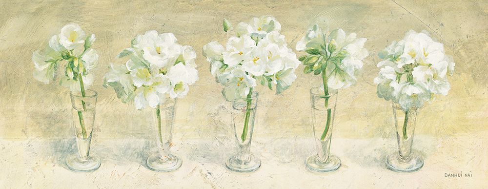 Row of Geraniums in Glasses art print by Danhui Nai for $57.95 CAD