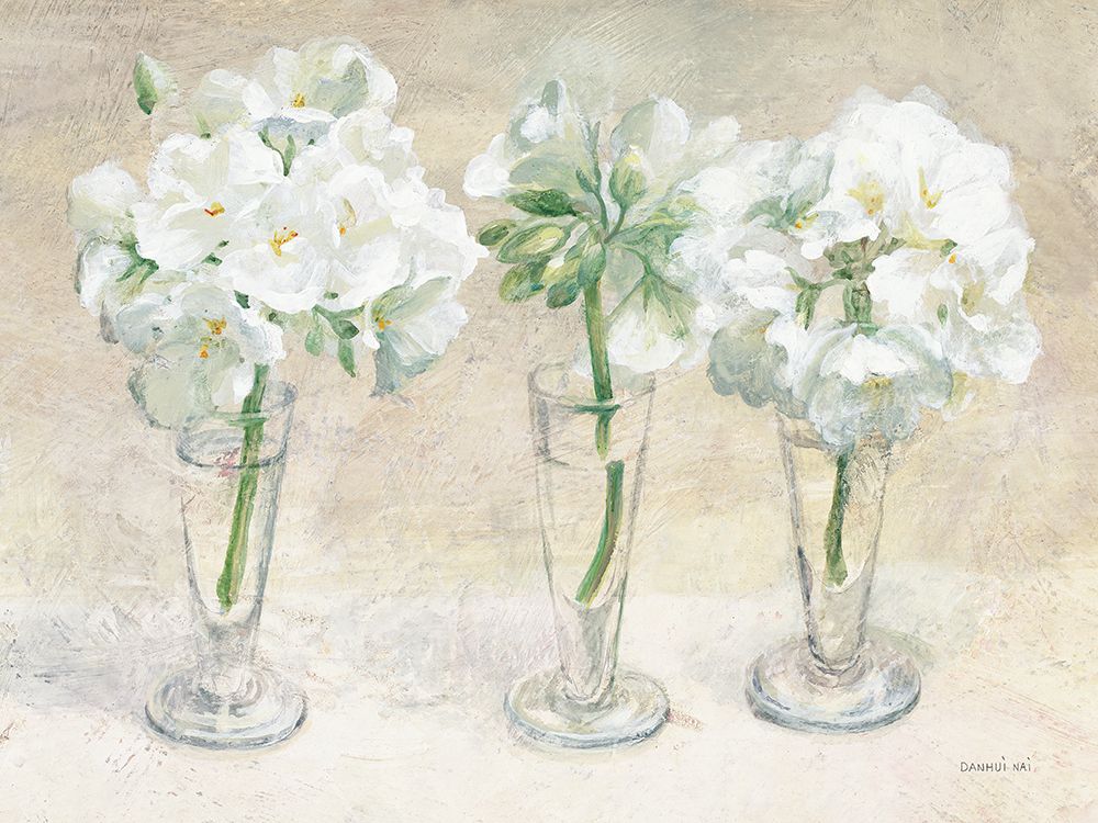 Geraniums in Glasses II Neutral art print by Danhui Nai for $57.95 CAD