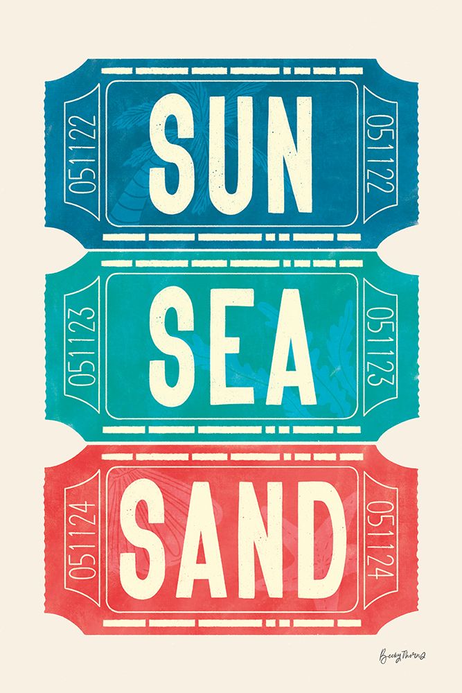 Ticket Stubs Beach art print by Becky Thorns for $57.95 CAD