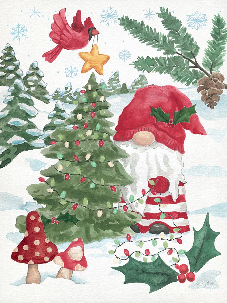 Holiday Cheer Gnomes I art print by Jenaya Jackson for $57.95 CAD