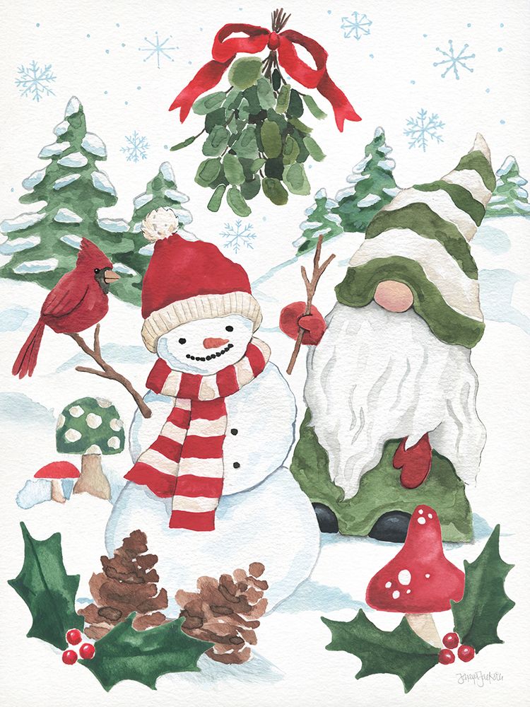Holiday Cheer Gnomes II art print by Jenaya Jackson for $57.95 CAD