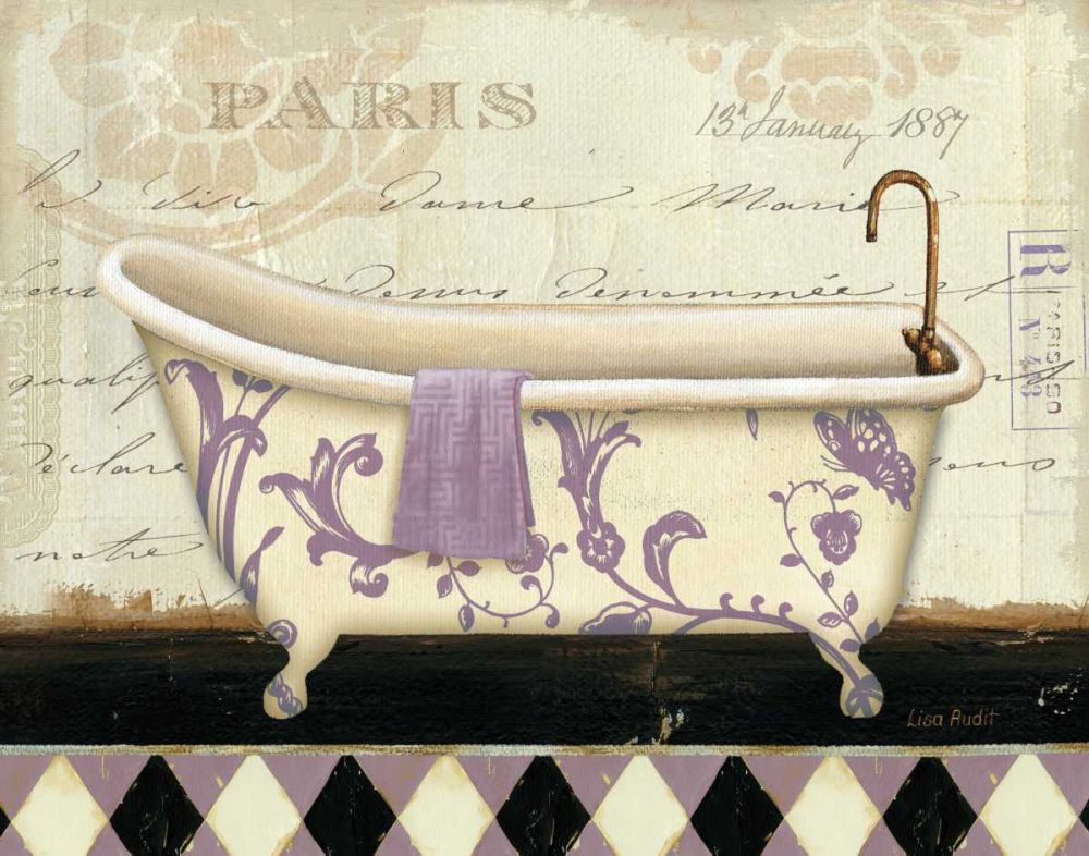Lavender Marche de Fleurs Bath I art print by Lisa Audit for $57.95 CAD