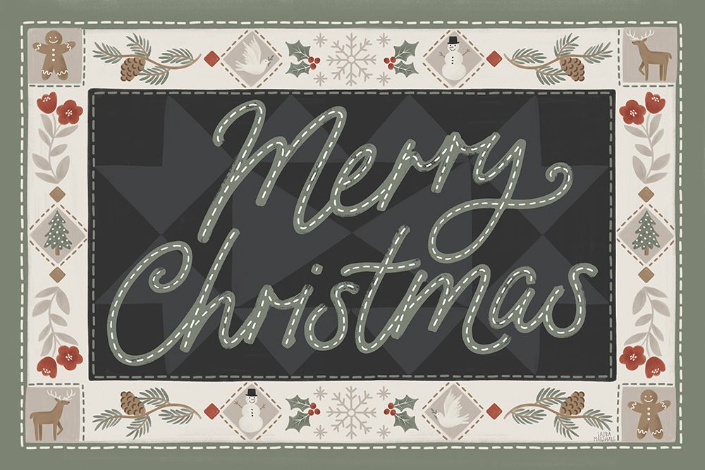 Quilted Christmas I art print by Laura Marshall for $57.95 CAD