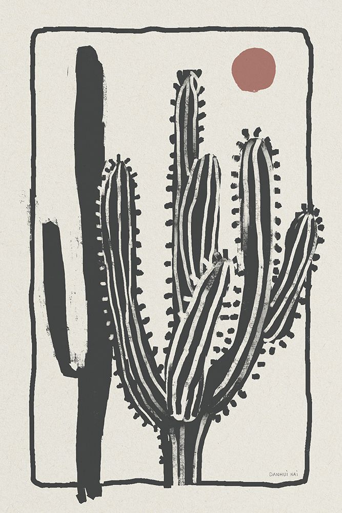 Woodcut Cactus II art print by Danhui Nai for $57.95 CAD