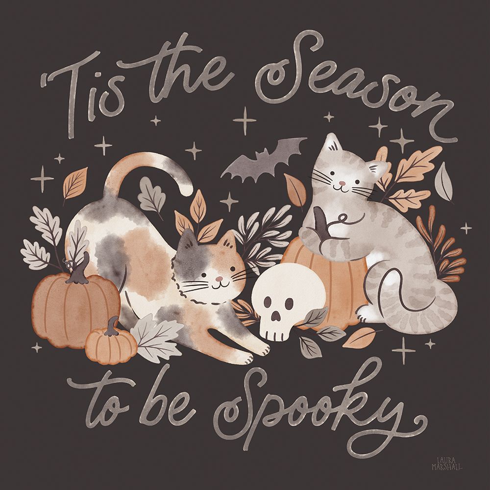 Pumpkins and Paws II Dark art print by Laura Marshall for $57.95 CAD