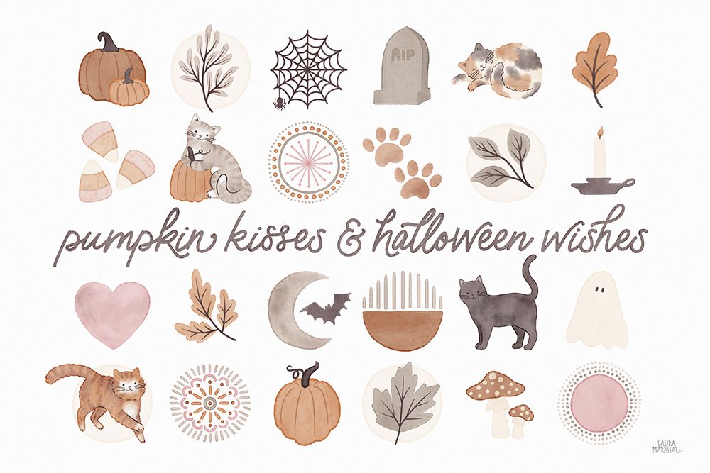 Pumpkins and Paws IV art print by Laura Marshall for $57.95 CAD