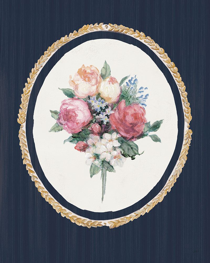 Floral Cameo I Navy art print by Julia Purinton for $57.95 CAD