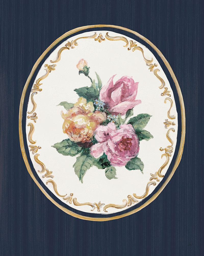 Floral Cameo II Navy art print by Julia Purinton for $57.95 CAD
