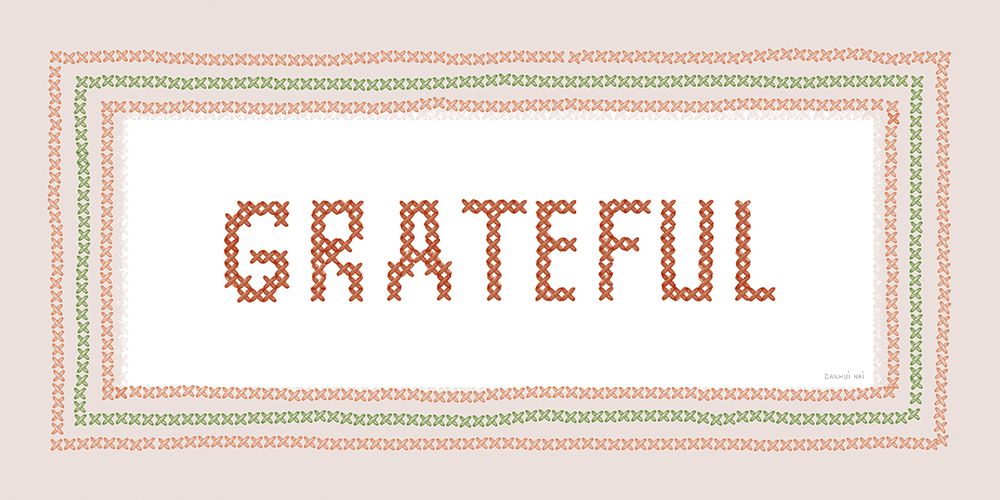 Grateful Cross Stitch art print by Danhui Nai for $57.95 CAD