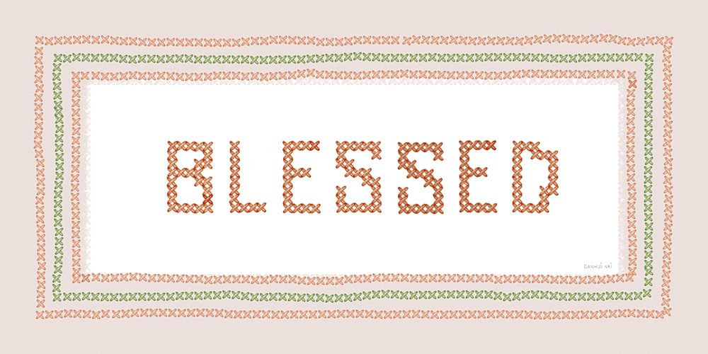 Blessed Cross Stitch art print by Danhui Nai for $57.95 CAD
