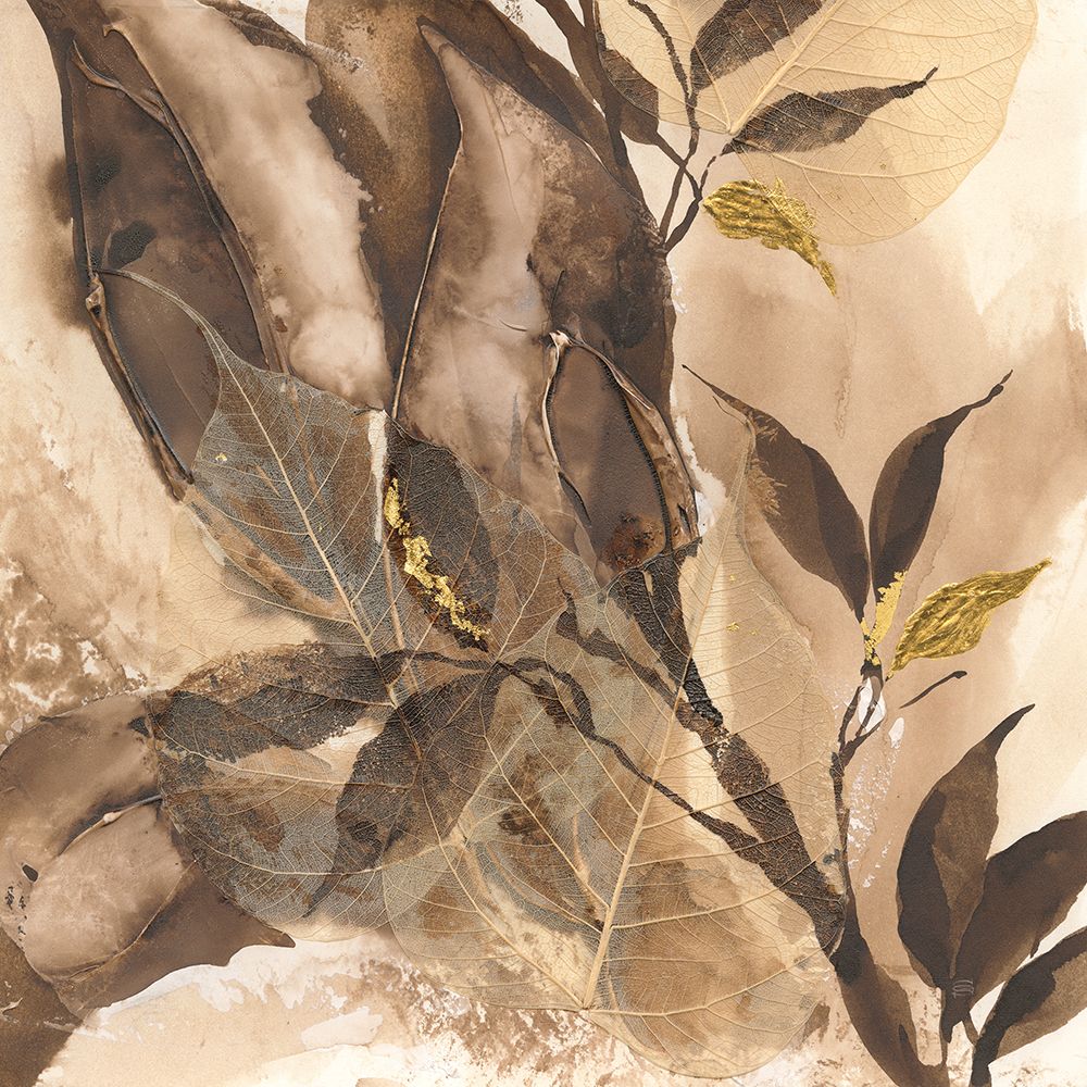 Gilded Leaf Collage II art print by Chris Paschke for $57.95 CAD