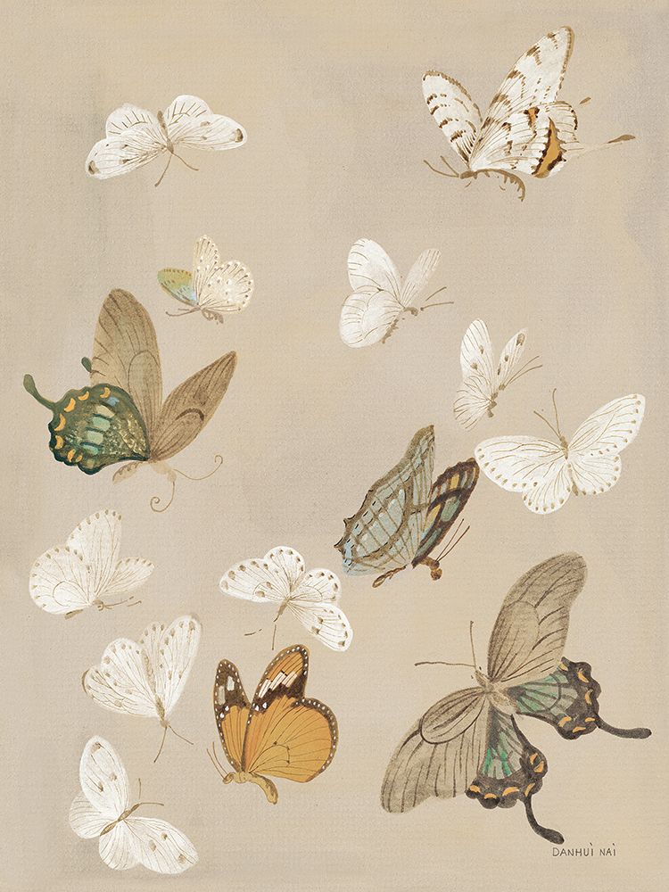 Chrysanthemum Butterflies v2 art print by Danhui Nai for $57.95 CAD