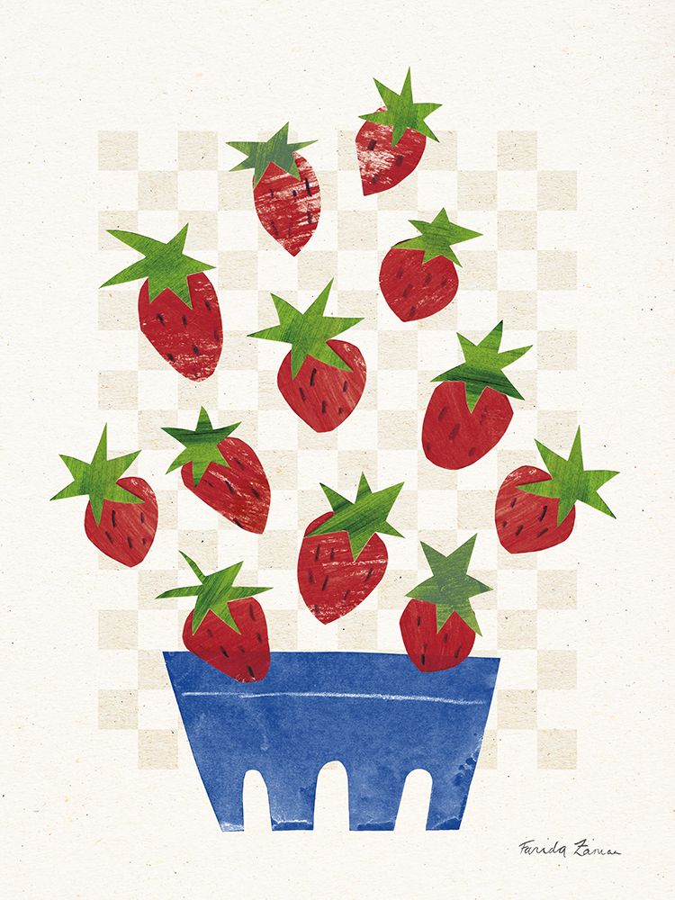 Red Falling Fruit II art print by Farida Zaman for $57.95 CAD