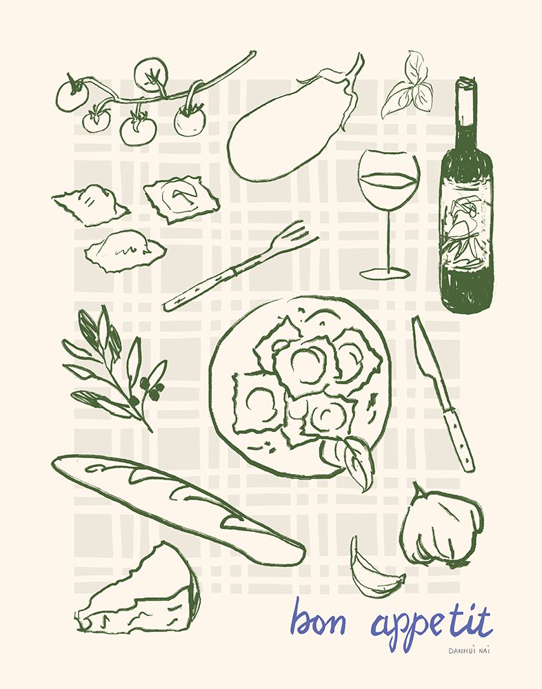 Italian Dinner I art print by Danhui Nai for $57.95 CAD