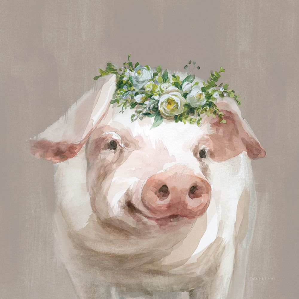 Barnyard Whimsy III Taupe art print by Danhui Nai for $57.95 CAD