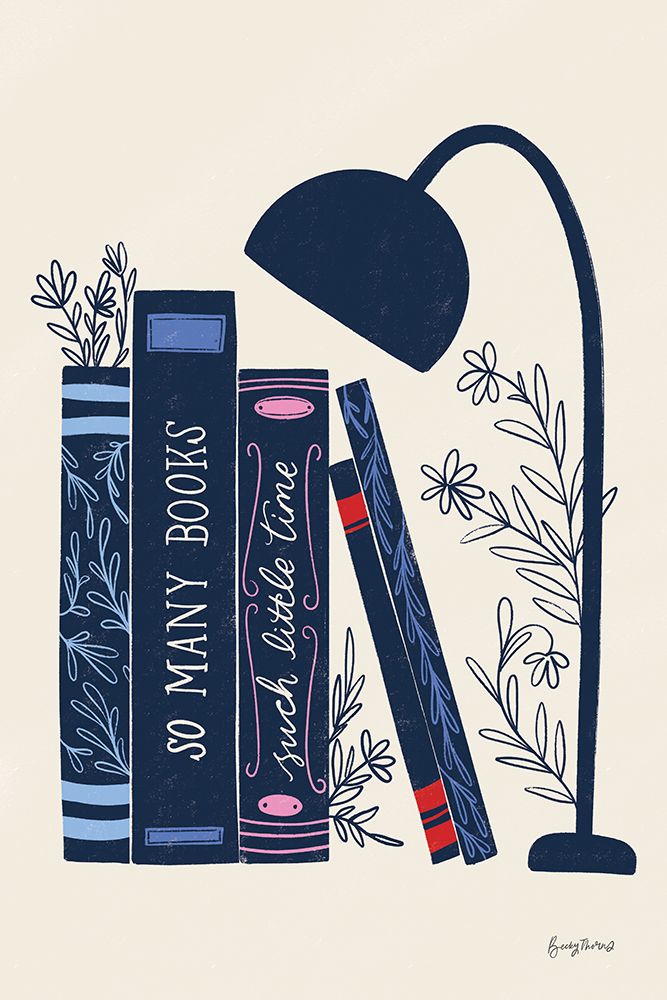 Bookish Blue I art print by Becky Thorns for $57.95 CAD