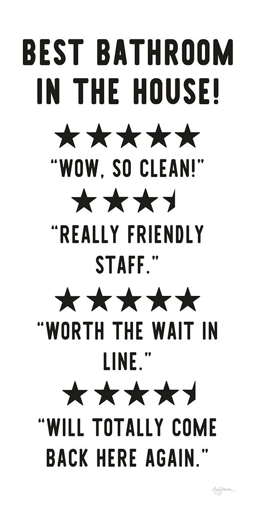 Best Bathroom Review art print by Mary Urban for $57.95 CAD
