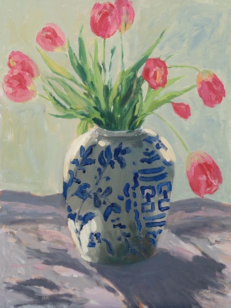 Tulips in Chinoiserie Vase art print by Carson Overstreet for $57.95 CAD
