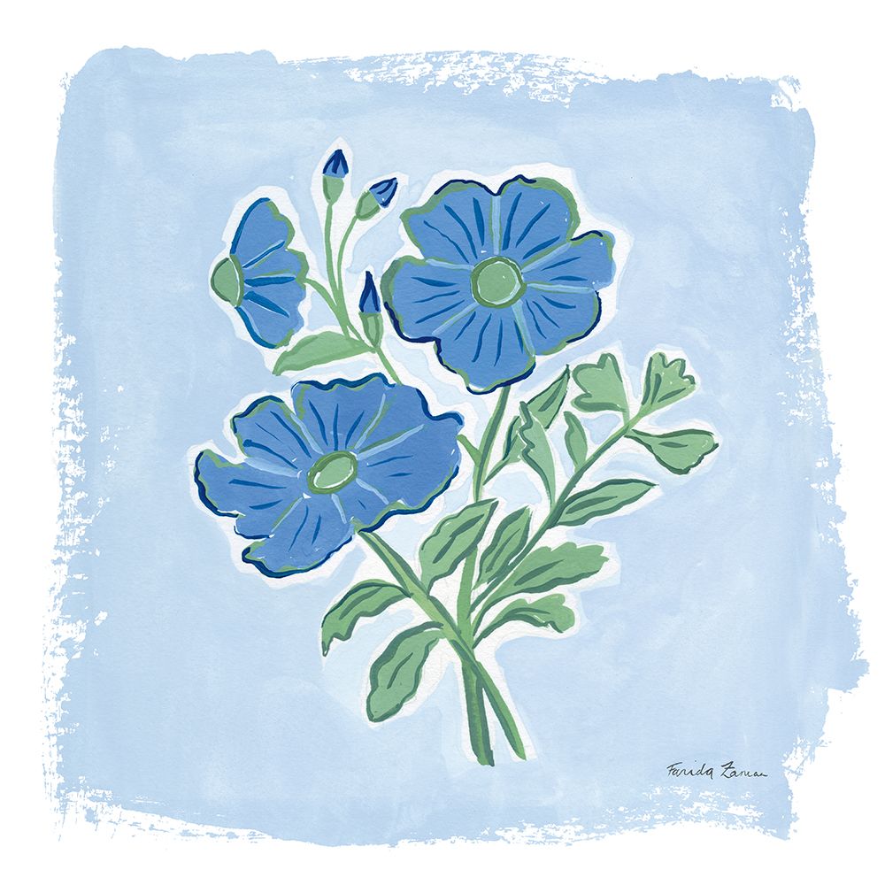 Garden Blues II art print by Farida Zaman for $57.95 CAD