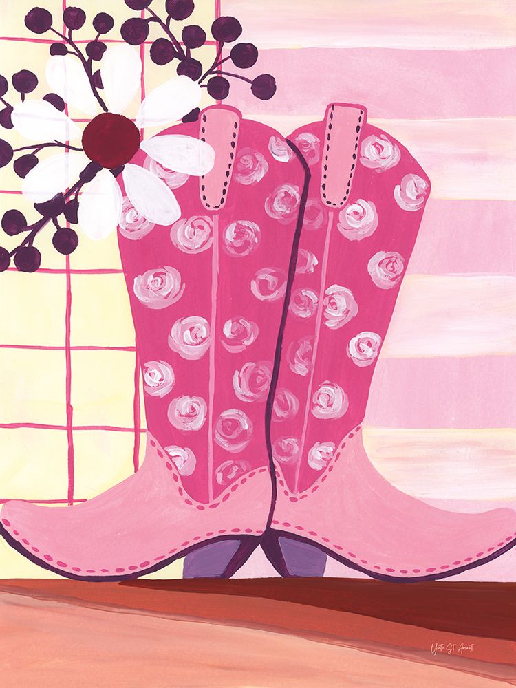 Pink Cowgirl Boots art print by Yvette St. Amant for $57.95 CAD