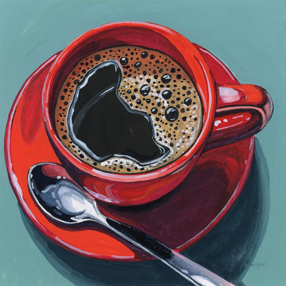 Red Cup of Black Coffee art print by Kate Jarvik Birch for $57.95 CAD