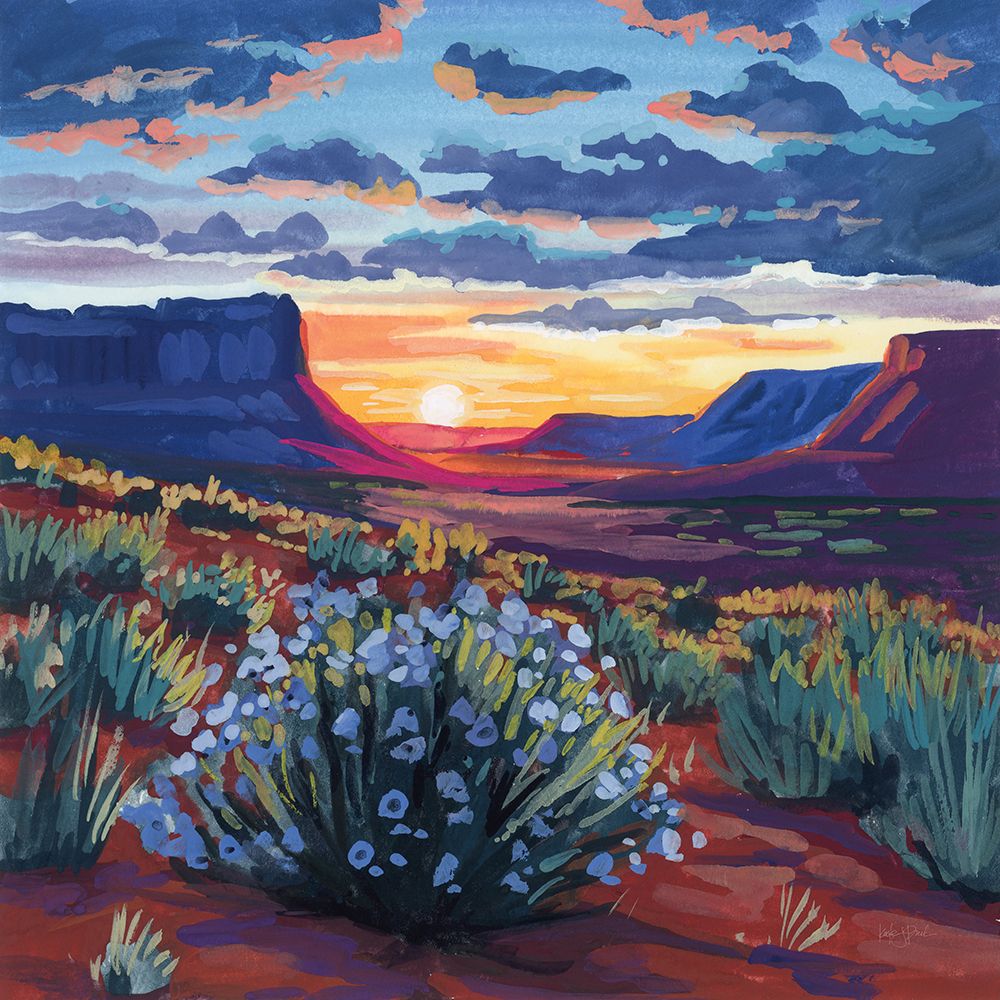 Desert Sunset On Blooming Bush art print by Kate Jarvik Birch for $57.95 CAD