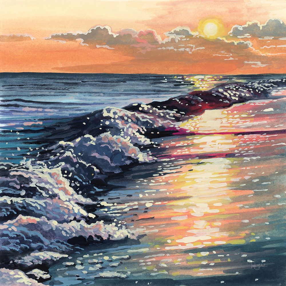 Colorful Sunset on The Waves art print by Kate Jarvik Birch for $57.95 CAD