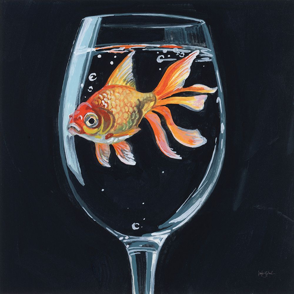 Goldfish In Wine Glass art print by Kate Jarvik Birch for $57.95 CAD