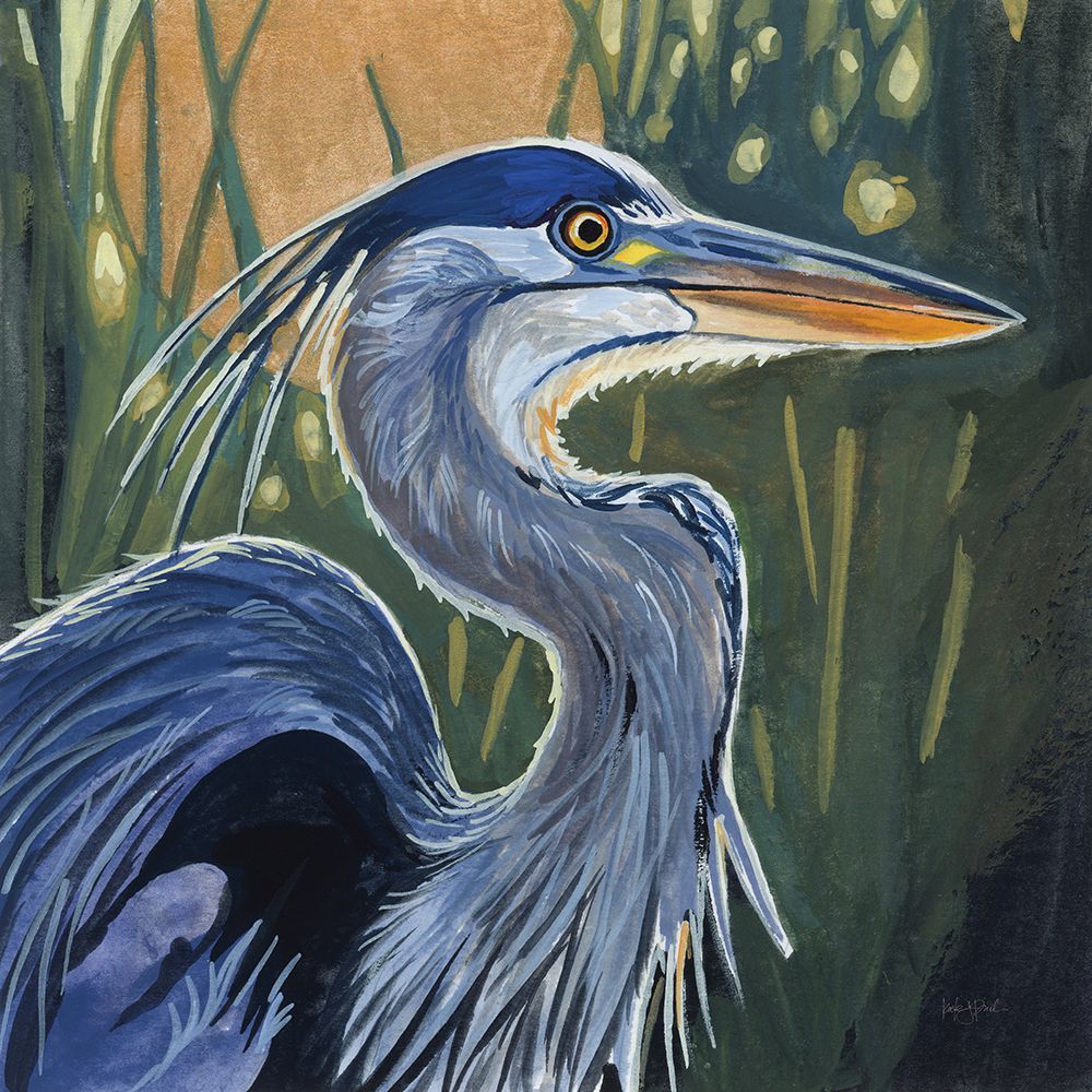 Blue Heron Backlit in Morning art print by Kate Jarvik Birch for $57.95 CAD