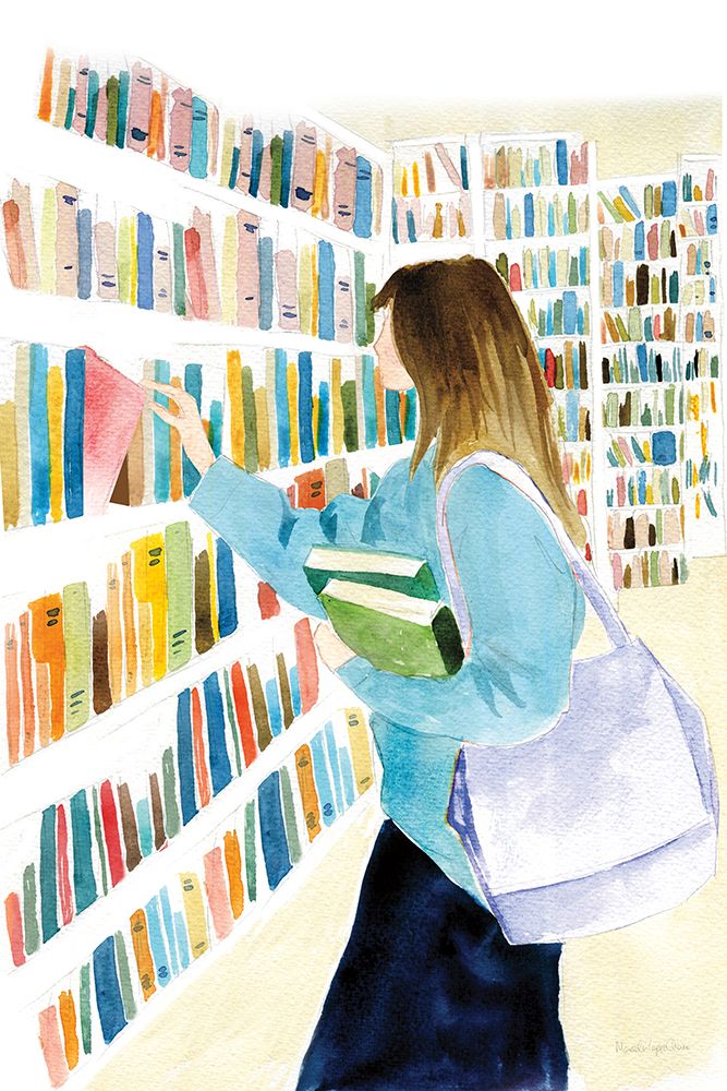 Never Enough Books II art print by Mercedes Lopez Charro for $57.95 CAD