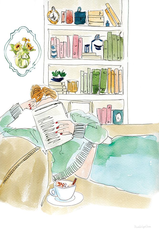 Home Library I art print by Mercedes Lopez Charro for $57.95 CAD