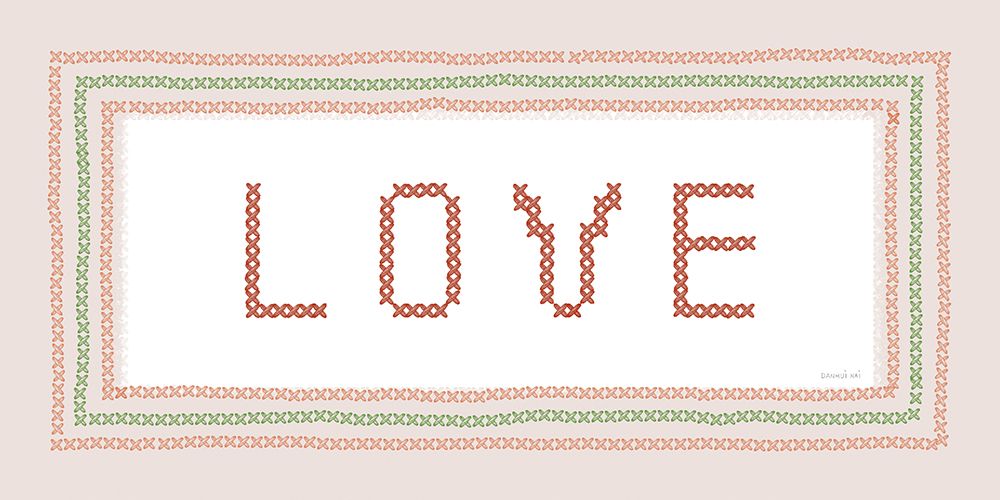 Love Cross Stitch art print by Danhui Nai for $57.95 CAD