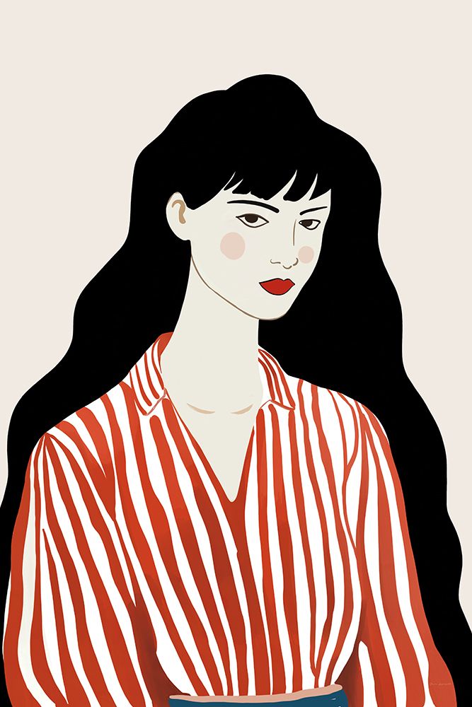 Woman in Striped Blouse I art print by Omar Escalante for $57.95 CAD