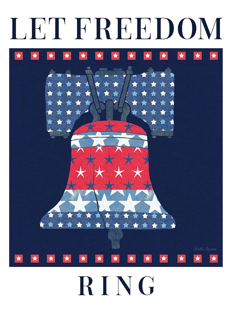 Stars and Stripes Freedom Ring art print by Beth Grove for $57.95 CAD