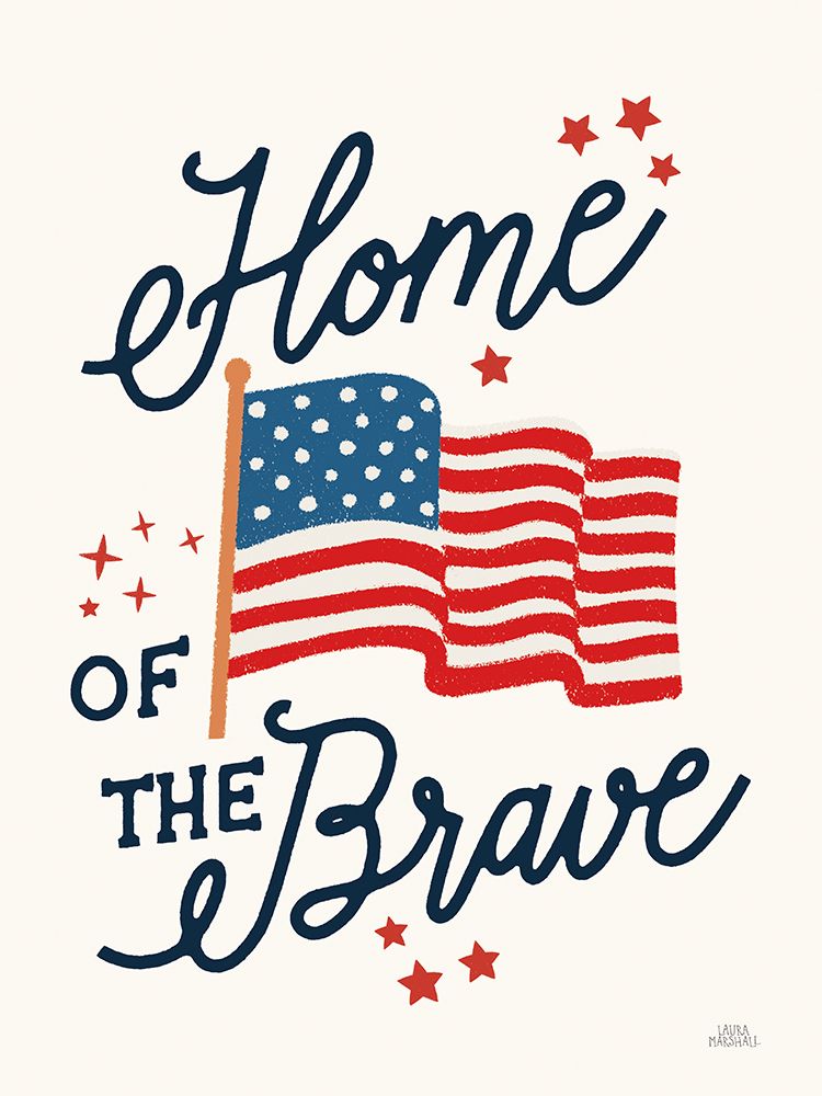 Stars and Stripes IV Brave art print by Laura Marshall for $57.95 CAD