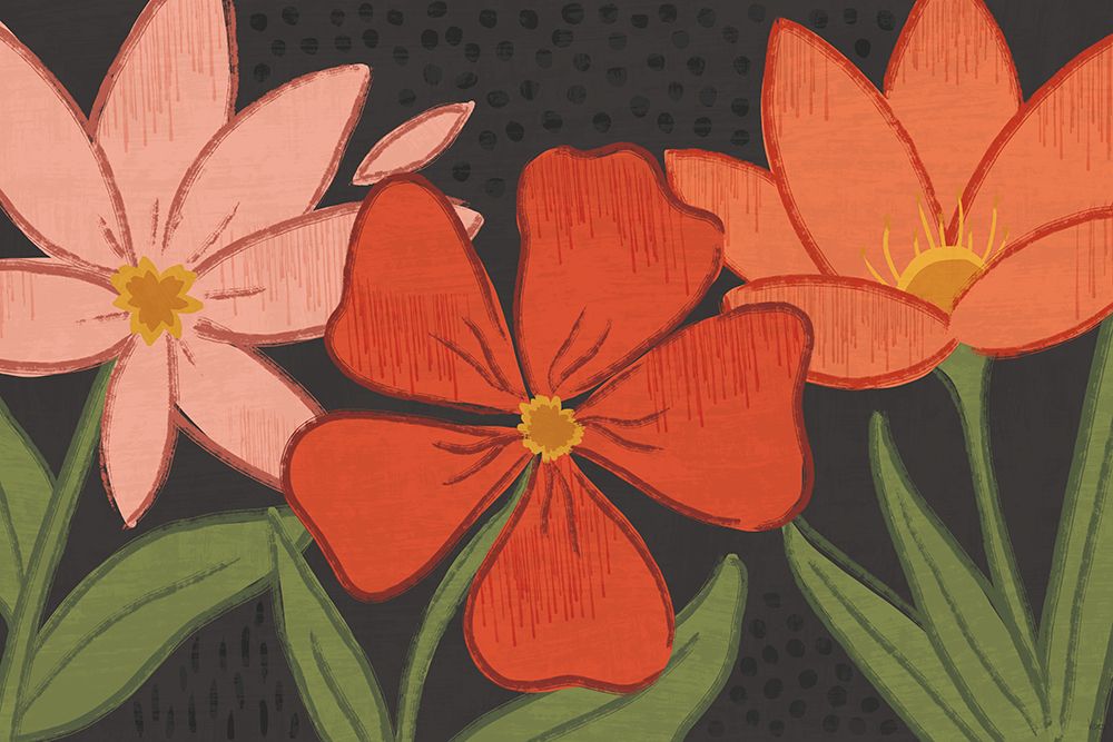 Bold Petals I Dark art print by Veronique Charron for $57.95 CAD