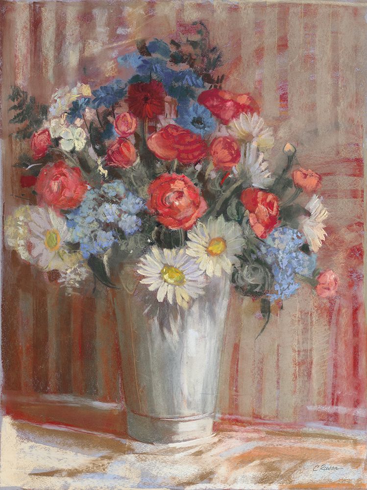 Vase of Flowers Patriotic art print by Carol Rowan for $57.95 CAD