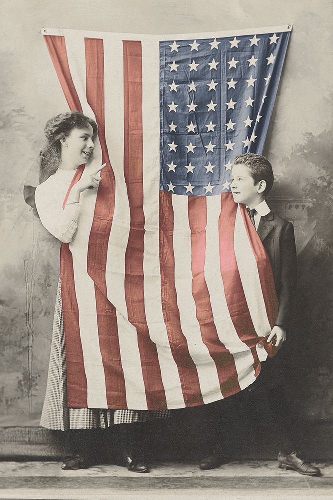 Children With American Flag art print by Wild Apple Portfolio for $57.95 CAD