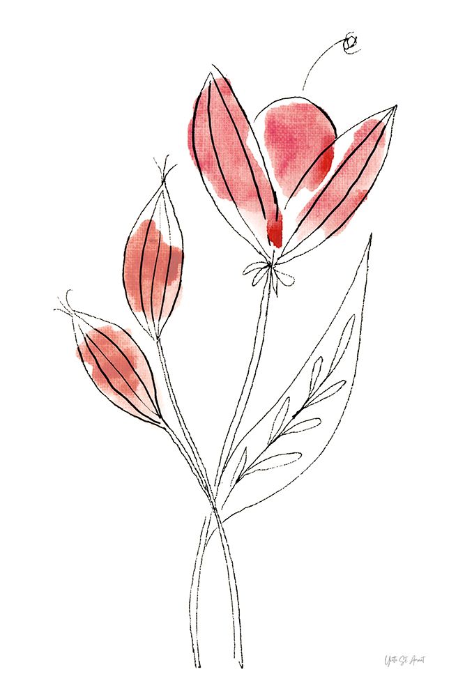 Line Flower I art print by Yvette St. Amant for $57.95 CAD