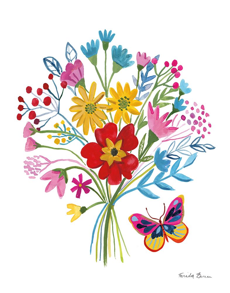 Butterfly Bouquet I art print by Farida Zaman for $57.95 CAD
