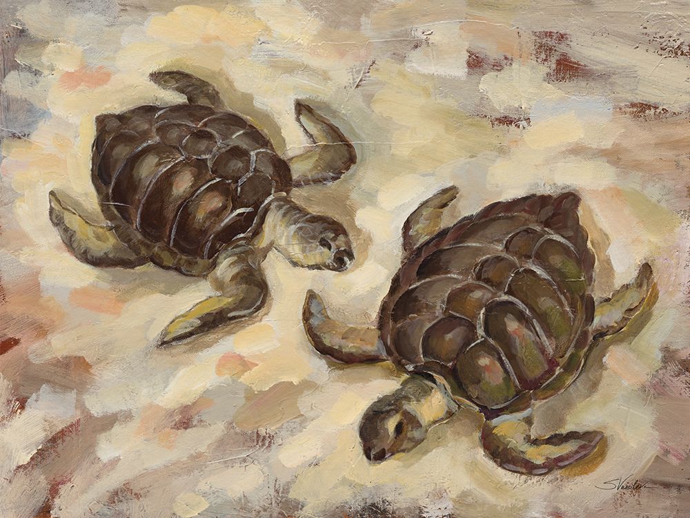 Sea Turtles on the Sand art print by Silvia Vassileva for $57.95 CAD