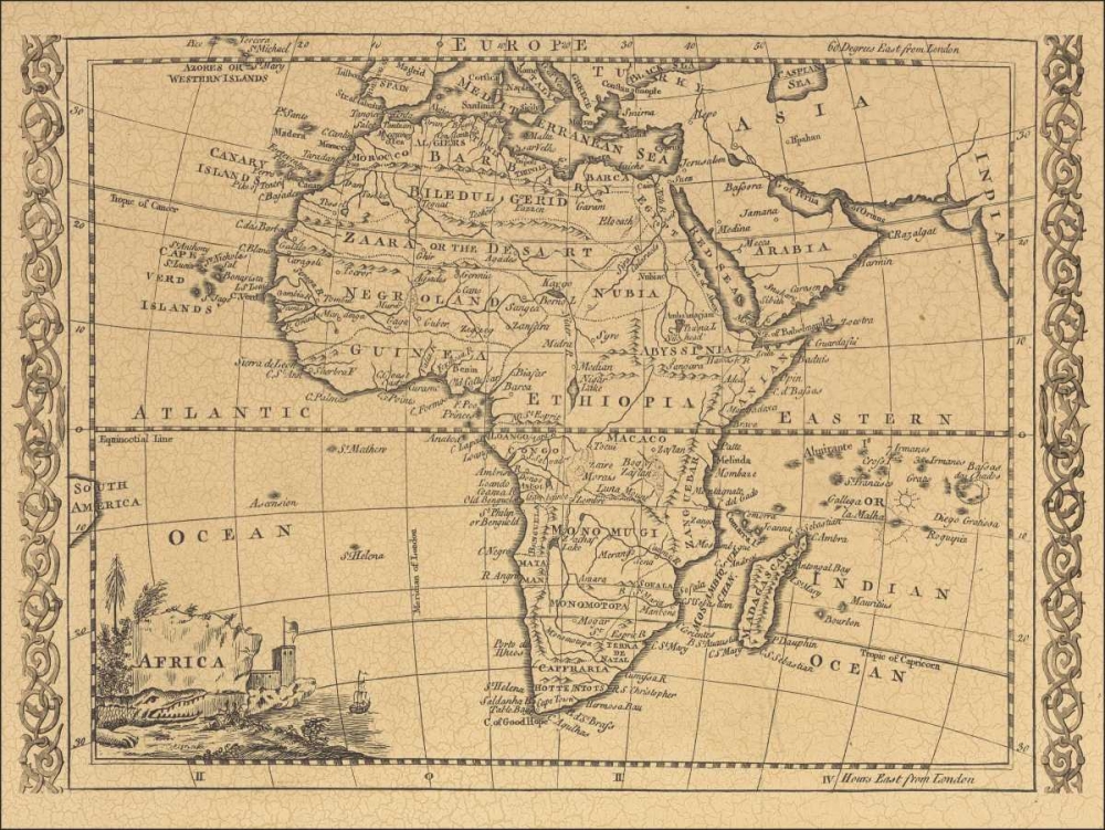 Africa 1800 art print by World Map for $57.95 CAD