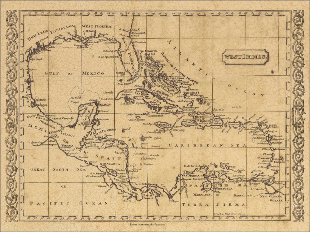 West Indies 1806 art print by World Map for $57.95 CAD